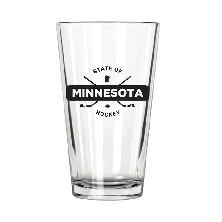 Minnesota Sate of Hockey Pint Glass