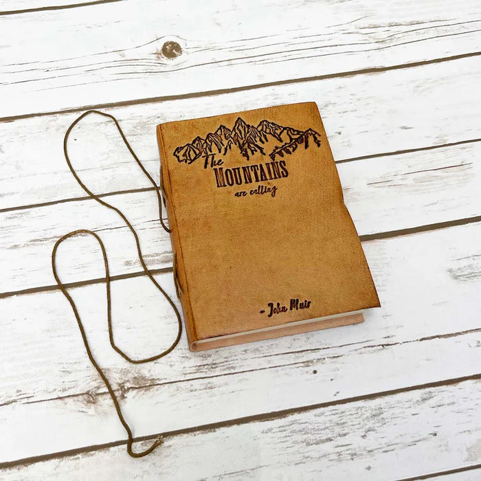 The Mountains Are Calling John Muir Quote Leather Journal