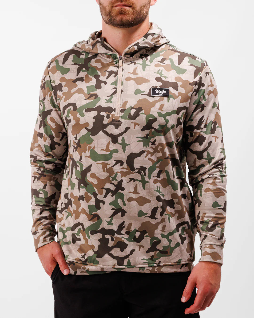 Waggle Waterfowl Camo Men's Zip Hoodie