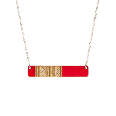 Lines Medium Necklace Red